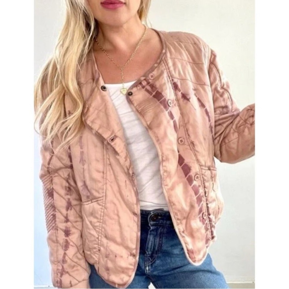 Anthropologie Marrakech Tie-Dye Quilted Jacket Size L NWT